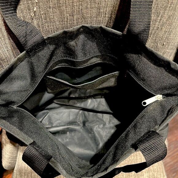 Black Allstate New Orleans Louisiana Sugar Bowl Zippered Embroidered Tote - Picture 4 of 4